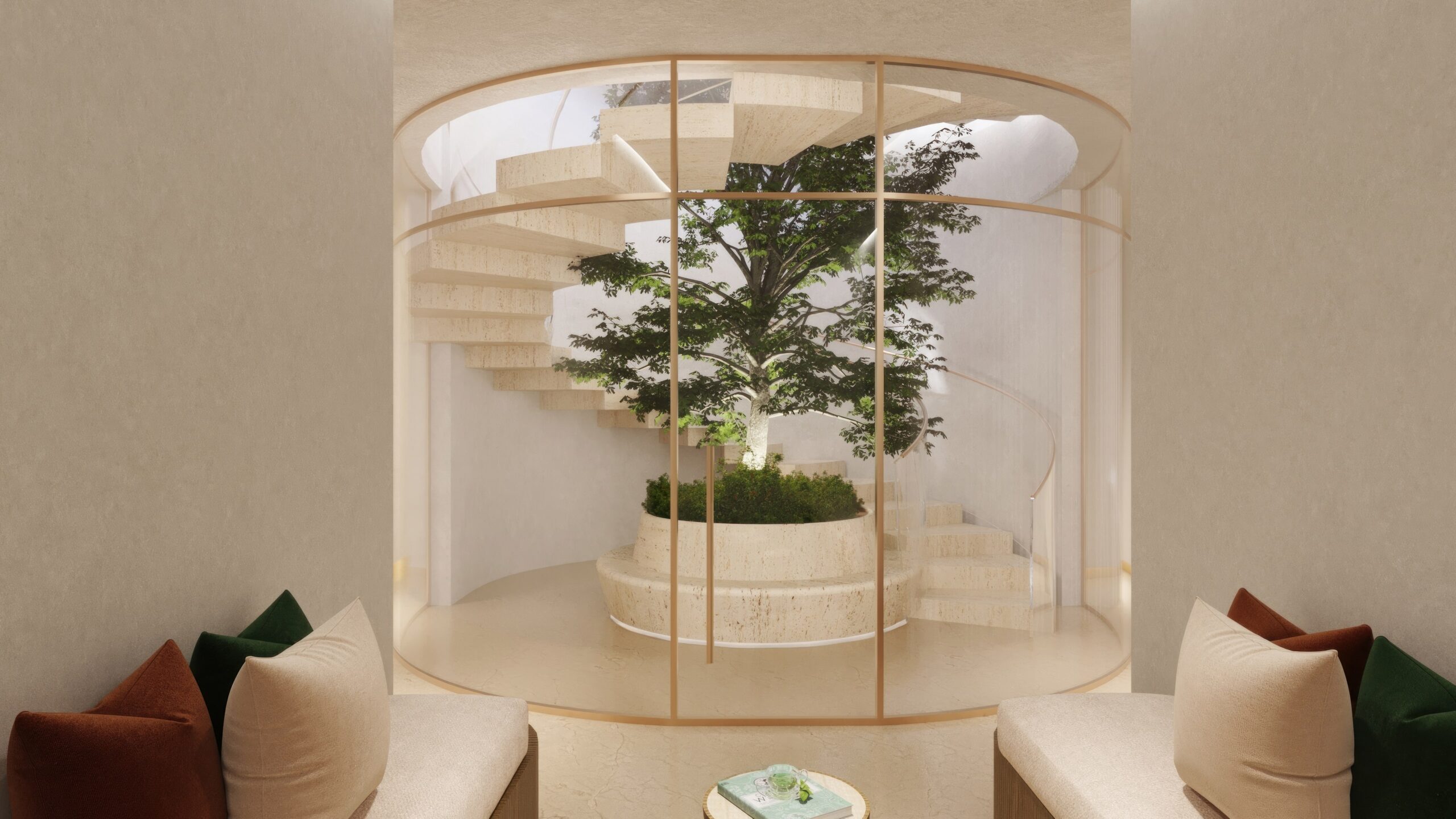 Ocean House - basement stairs wellness spa-min